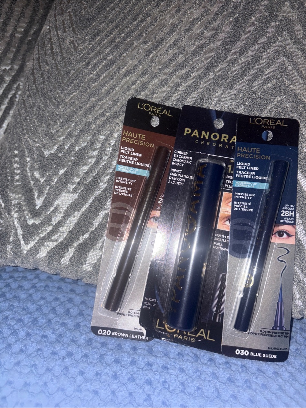 L'Oreal Brown Leather & Blue Suede Liquid Eyeliners with Black Mascara NWT - Picture 2 of 6
